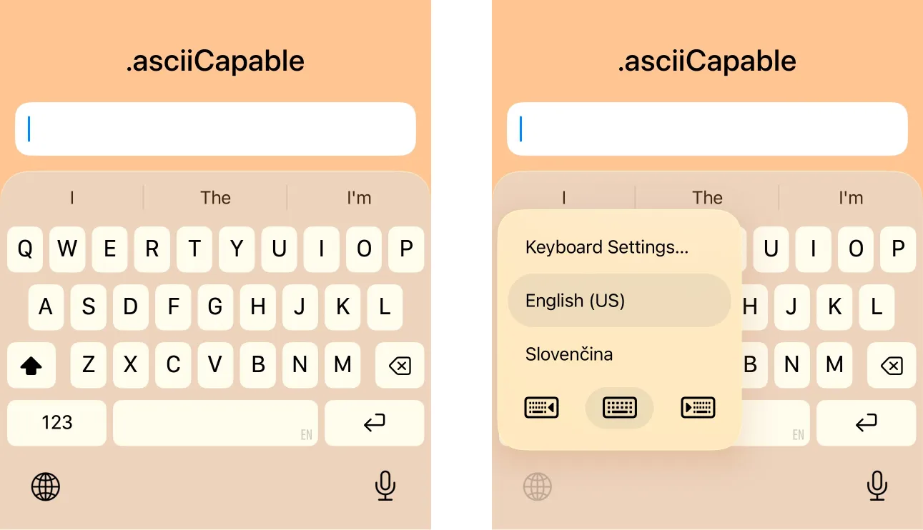 ASCII capable keyboard in SwiftUI