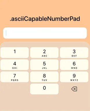 ASCII capable number pad keyboard in SwiftUI