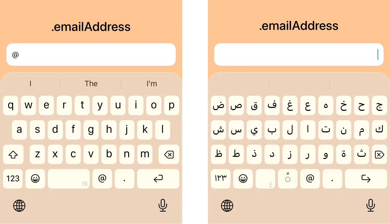 Email address keyboard in SwiftUI